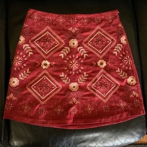 Francesca’s embroidered skirt